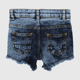 navy ripped jean shorts