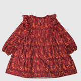 ruffled maroon dress