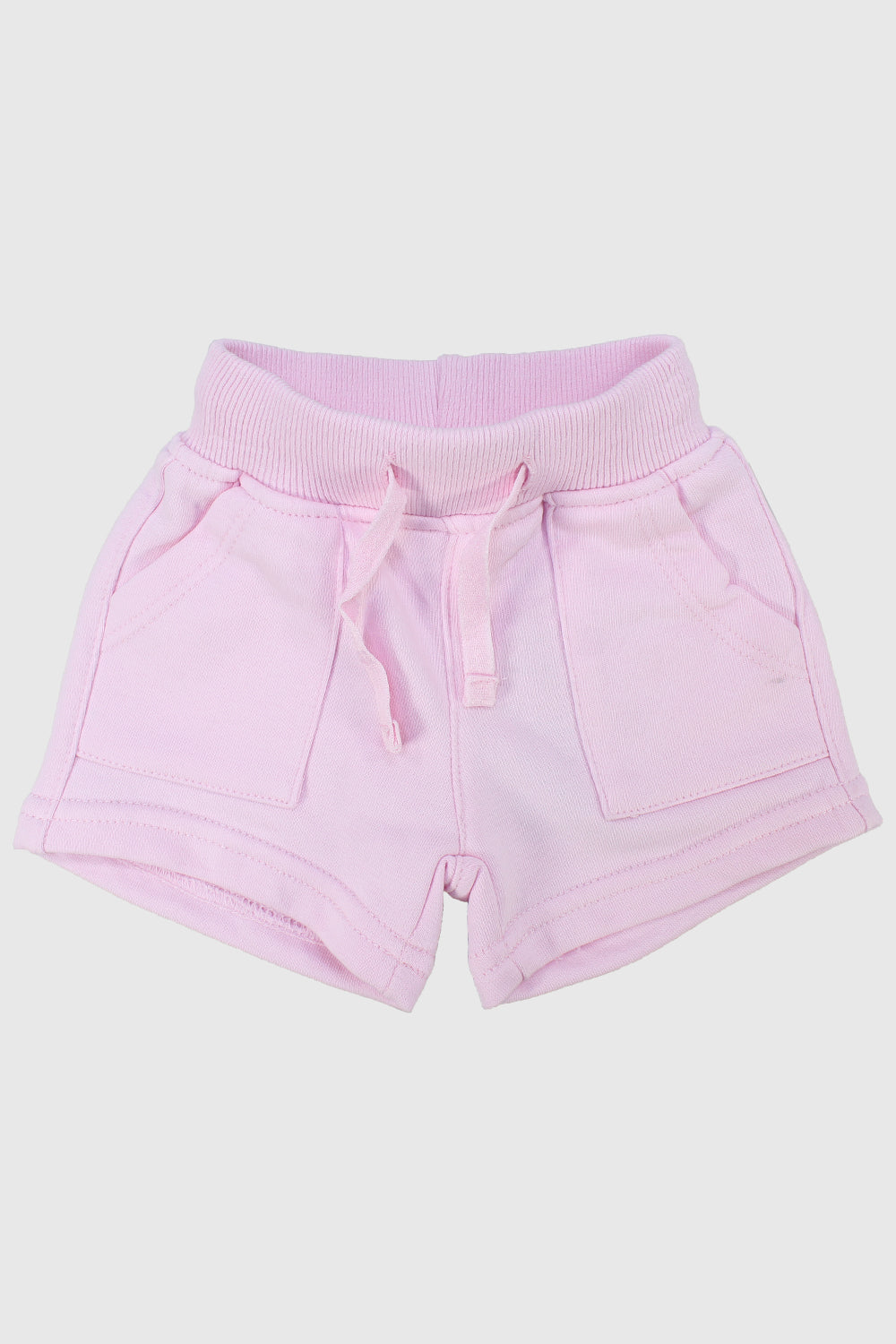 baby girls' pink cotton shorts