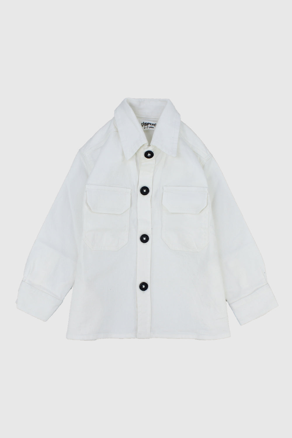 unisex white long-sleeved overshirt