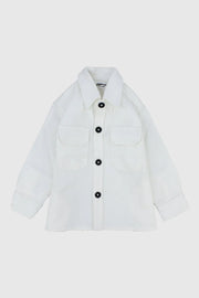 unisex white long-sleeved overshirt - playmore