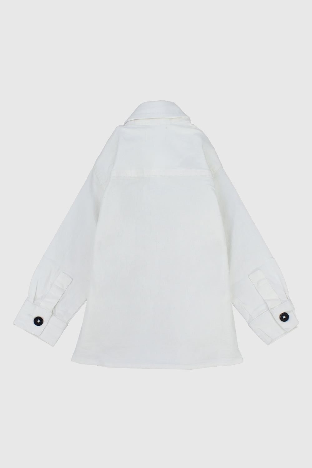 unisex white long-sleeved overshirt