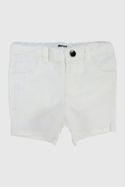 unisex white gabardine shorts - playmore