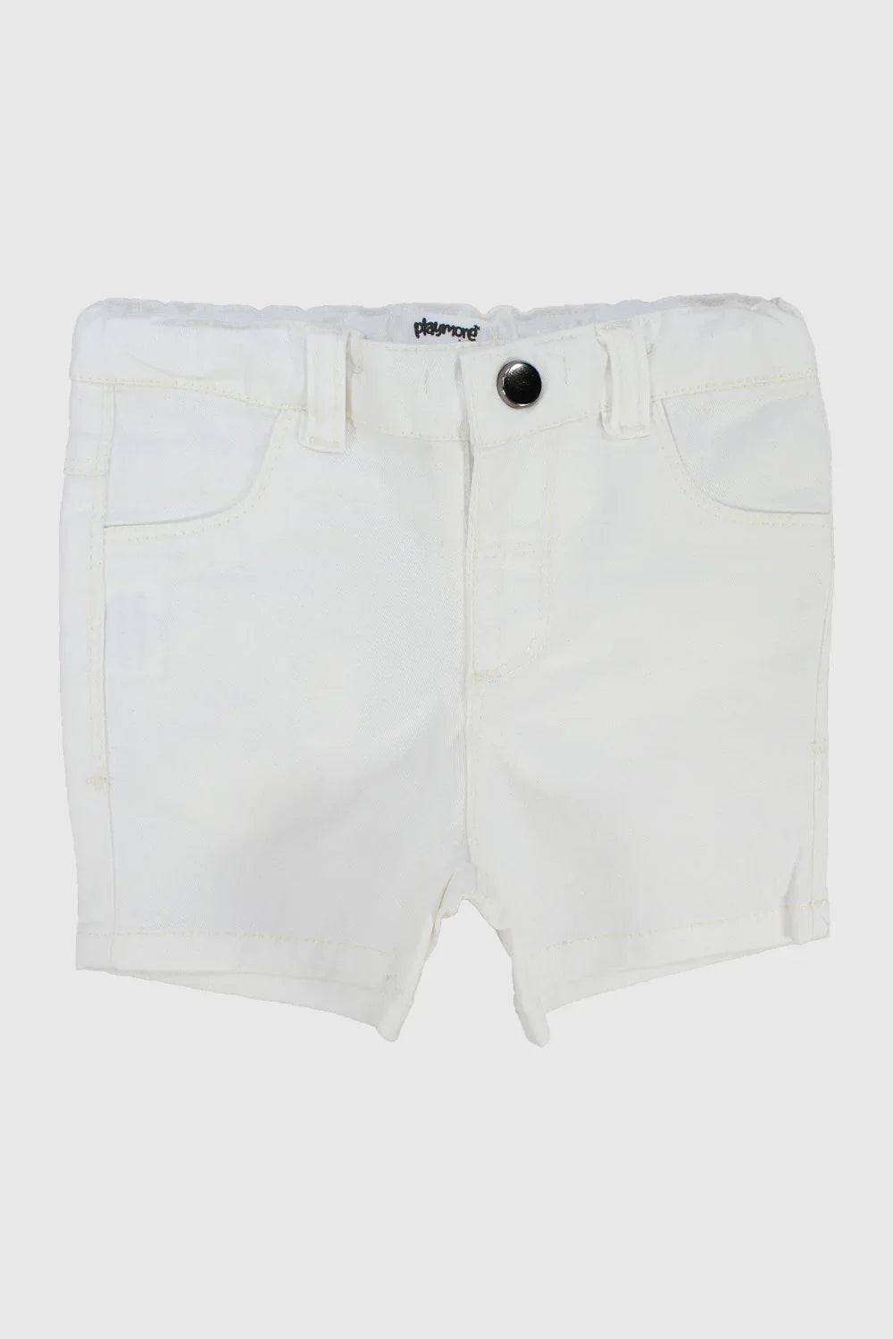 unisex white gabardine shorts - playmore