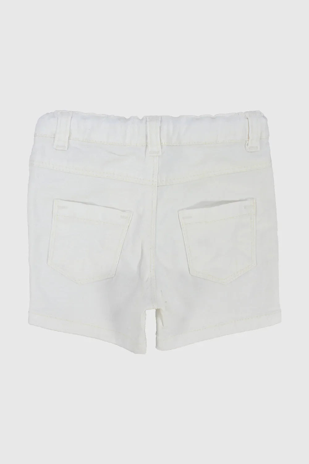 unisex white gabardine shorts - playmore