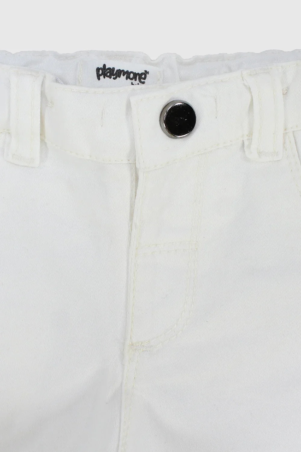 unisex white gabardine shorts - playmore