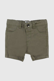 olive gabardine shorts