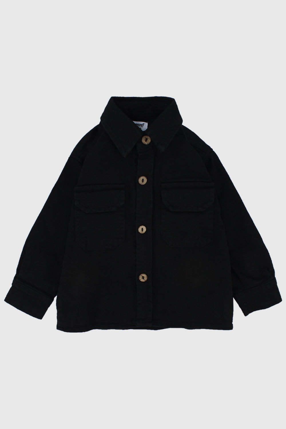 black long-sleeved overshirt