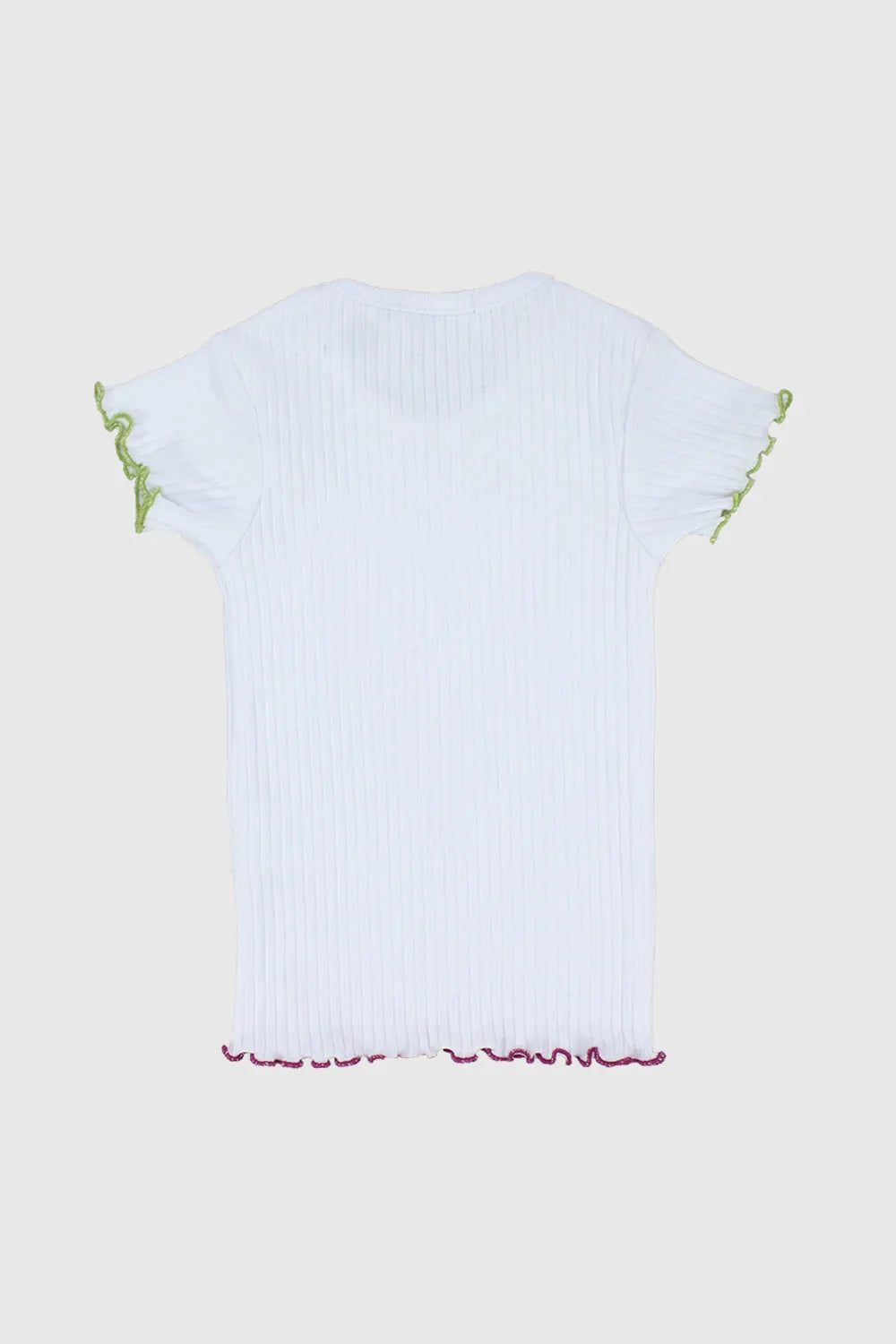 white ribbed short-sleeved t-shirt - playmore