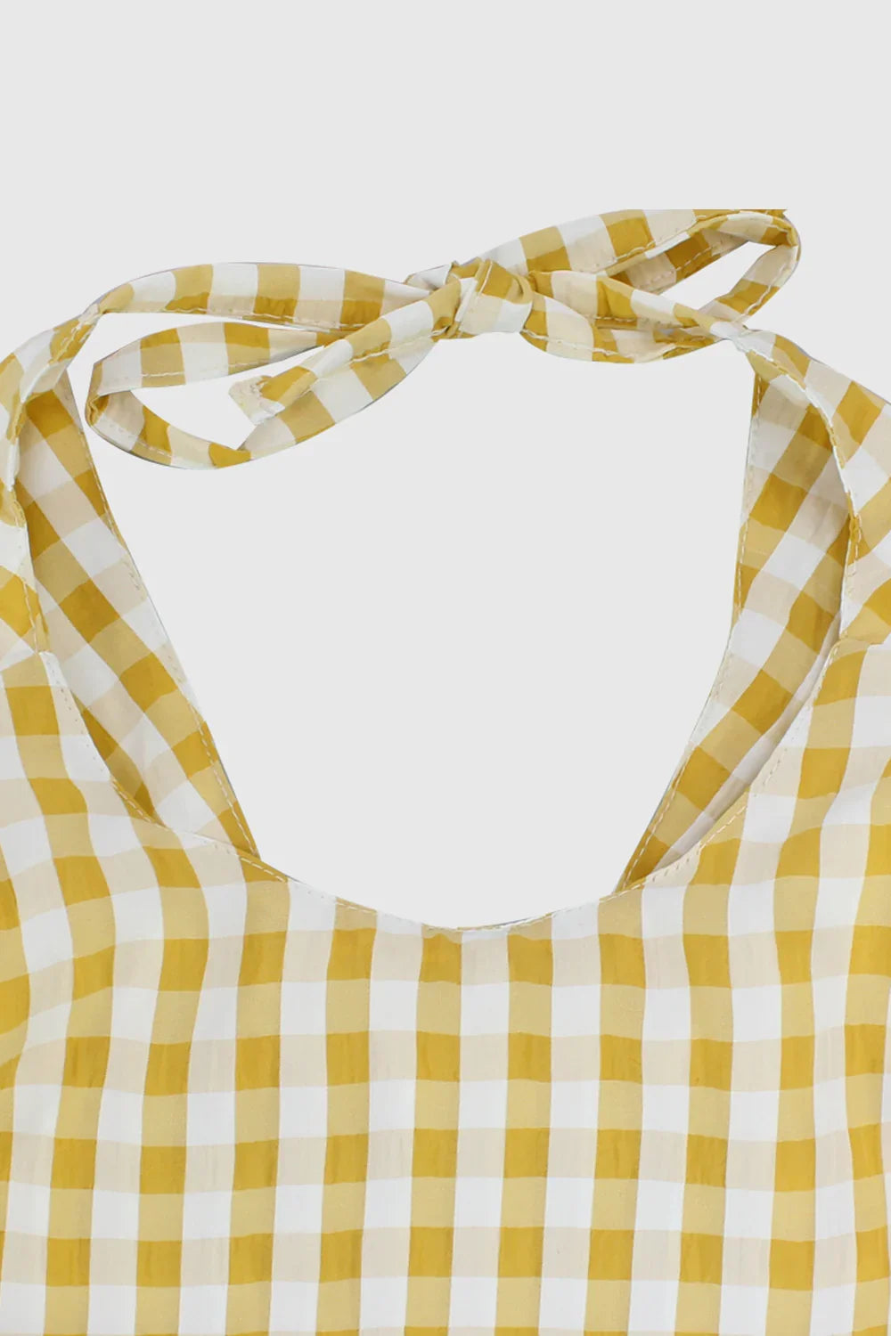 yellow checkered sleeveless dress - playmore