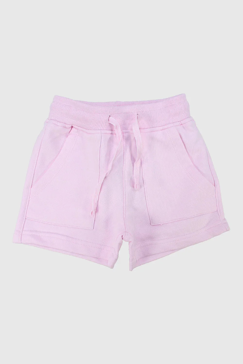 girls' pink cotton shorts - playmore