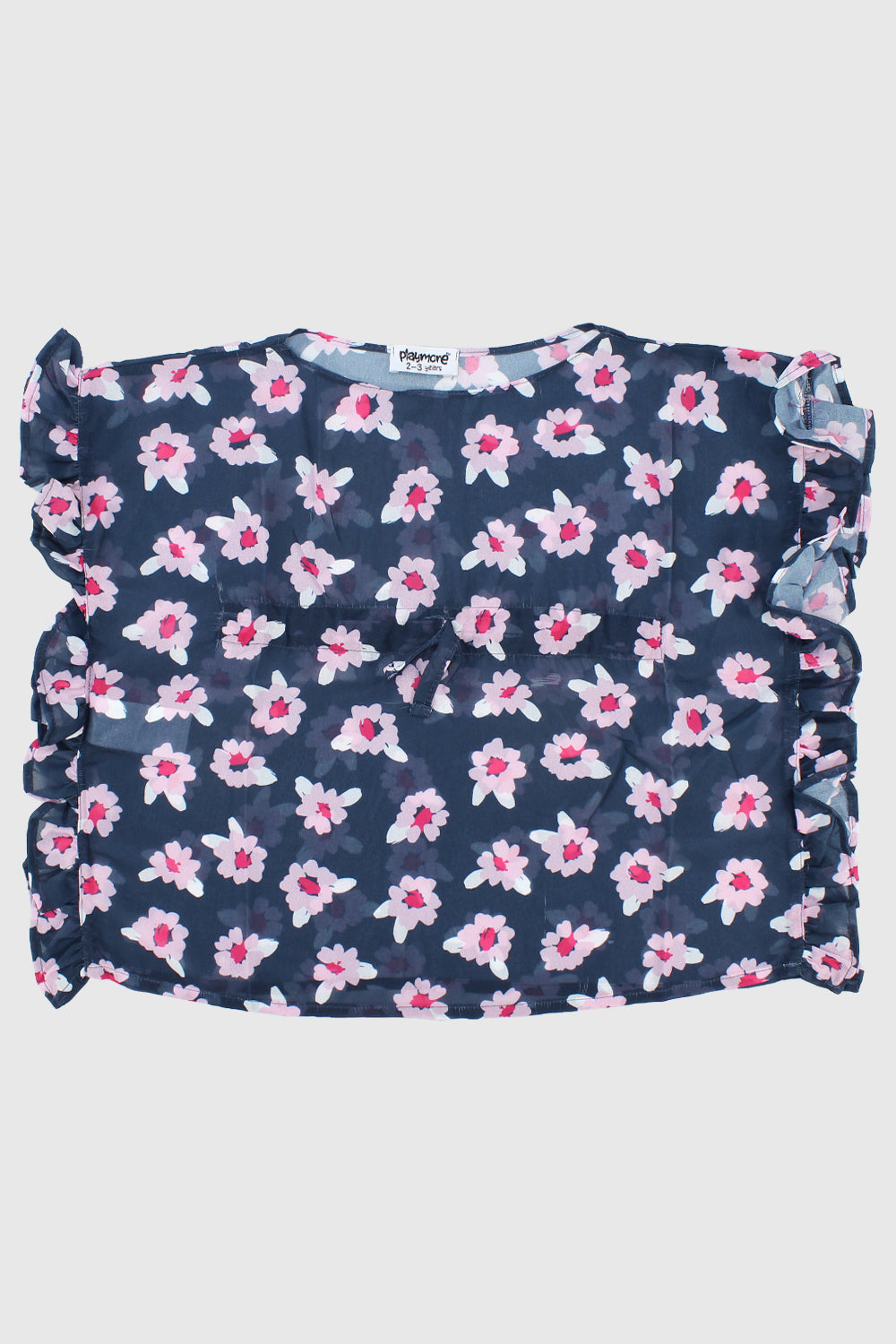 pink flowers ruffled coverup