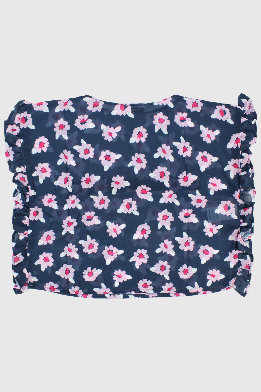 pink flowers ruffled coverup