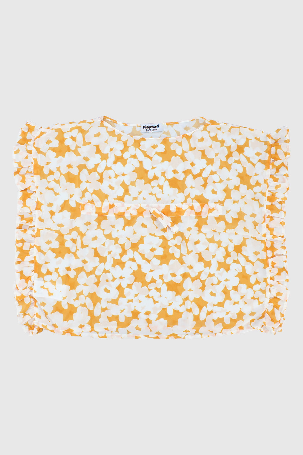 yellow floral ruffled coverup