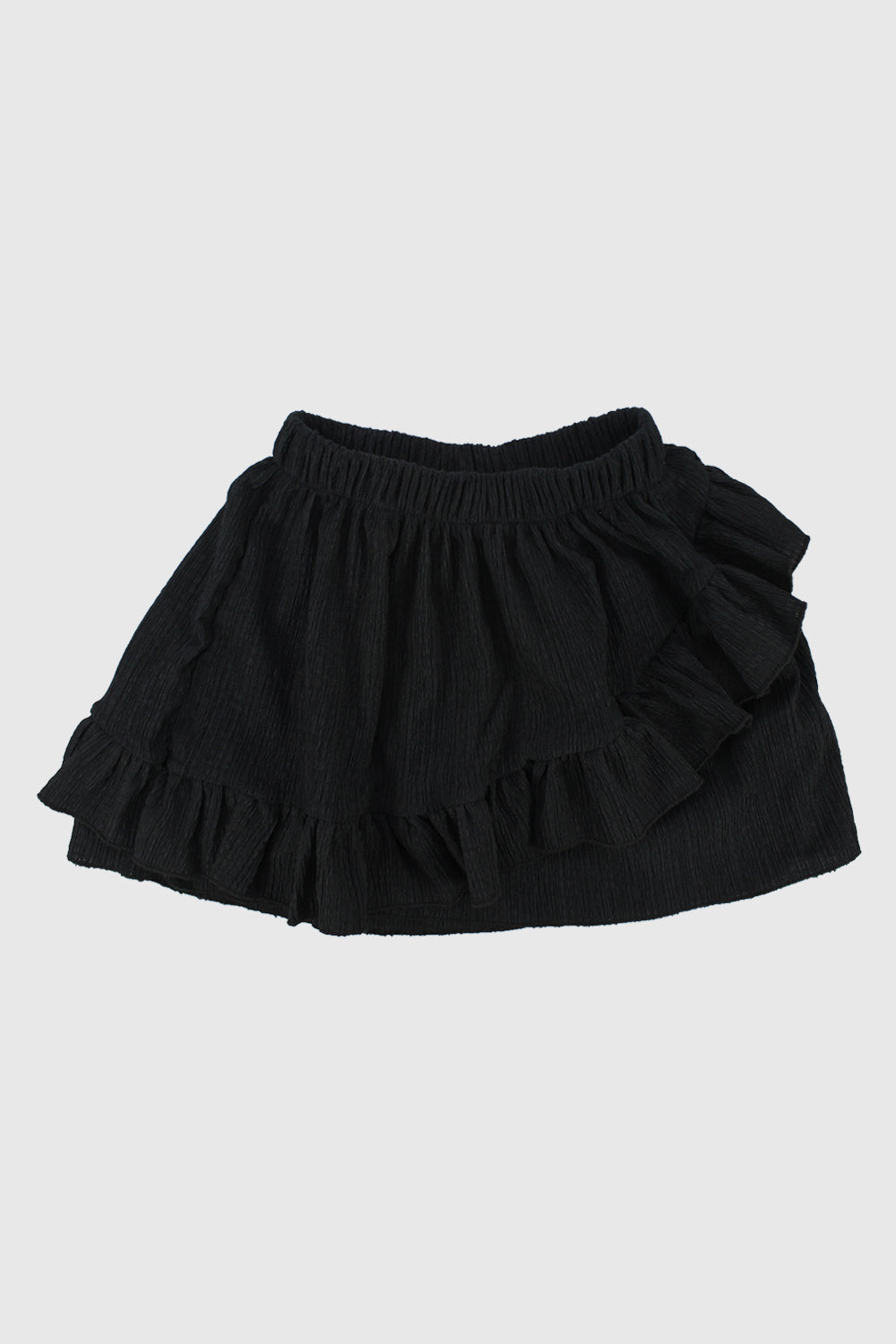 black ruffled skirt