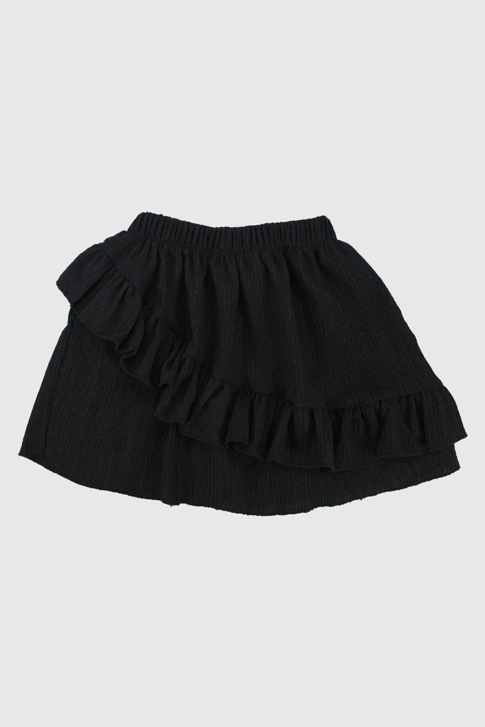 black ruffled skirt