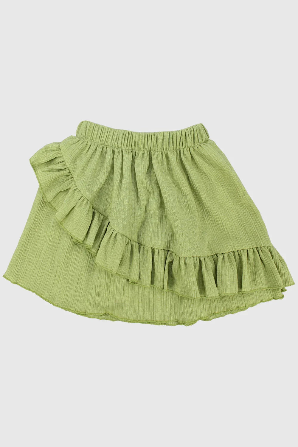 apple green ruffled skirt - playmore