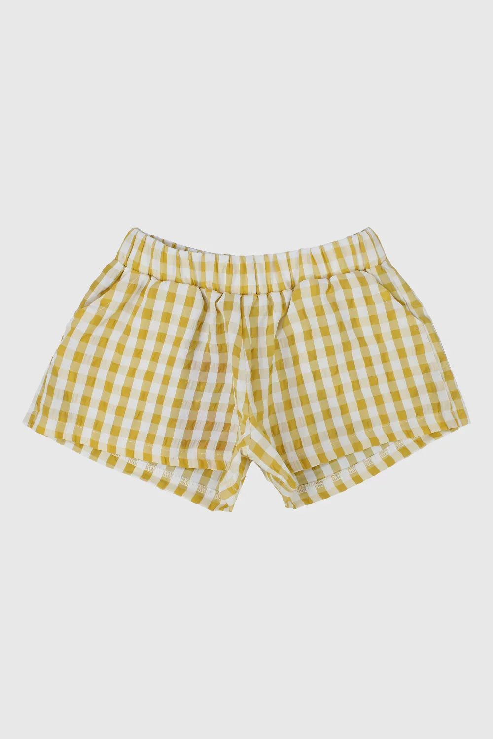 yellow checkered shorts - playmore