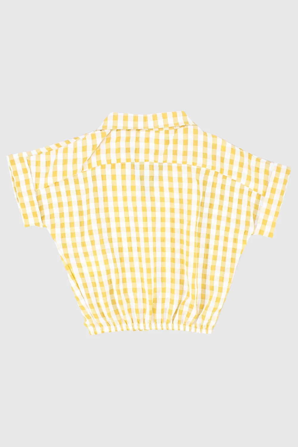 yellow checkered short-sleeved shirt - playmore