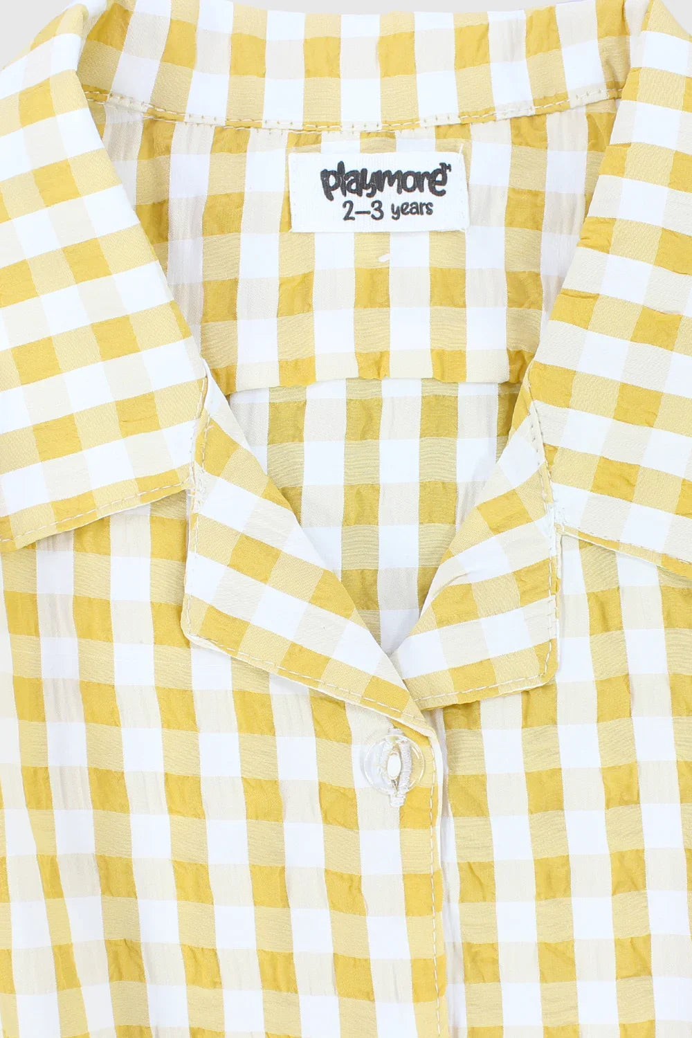 yellow checkered short-sleeved shirt - playmore