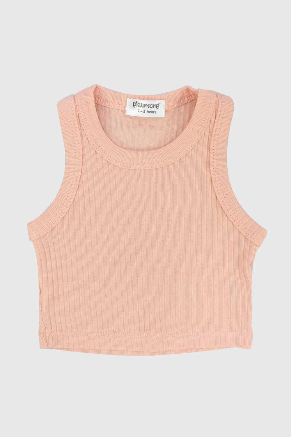 salmon cropped ribbed tank top - playmore