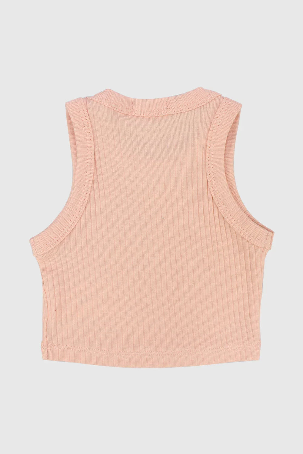 salmon cropped ribbed tank top - playmore