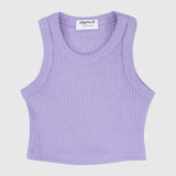 purple cropped ribbed tank top