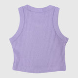 purple cropped ribbed tank top