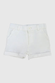 white gabardine shorts - playmore