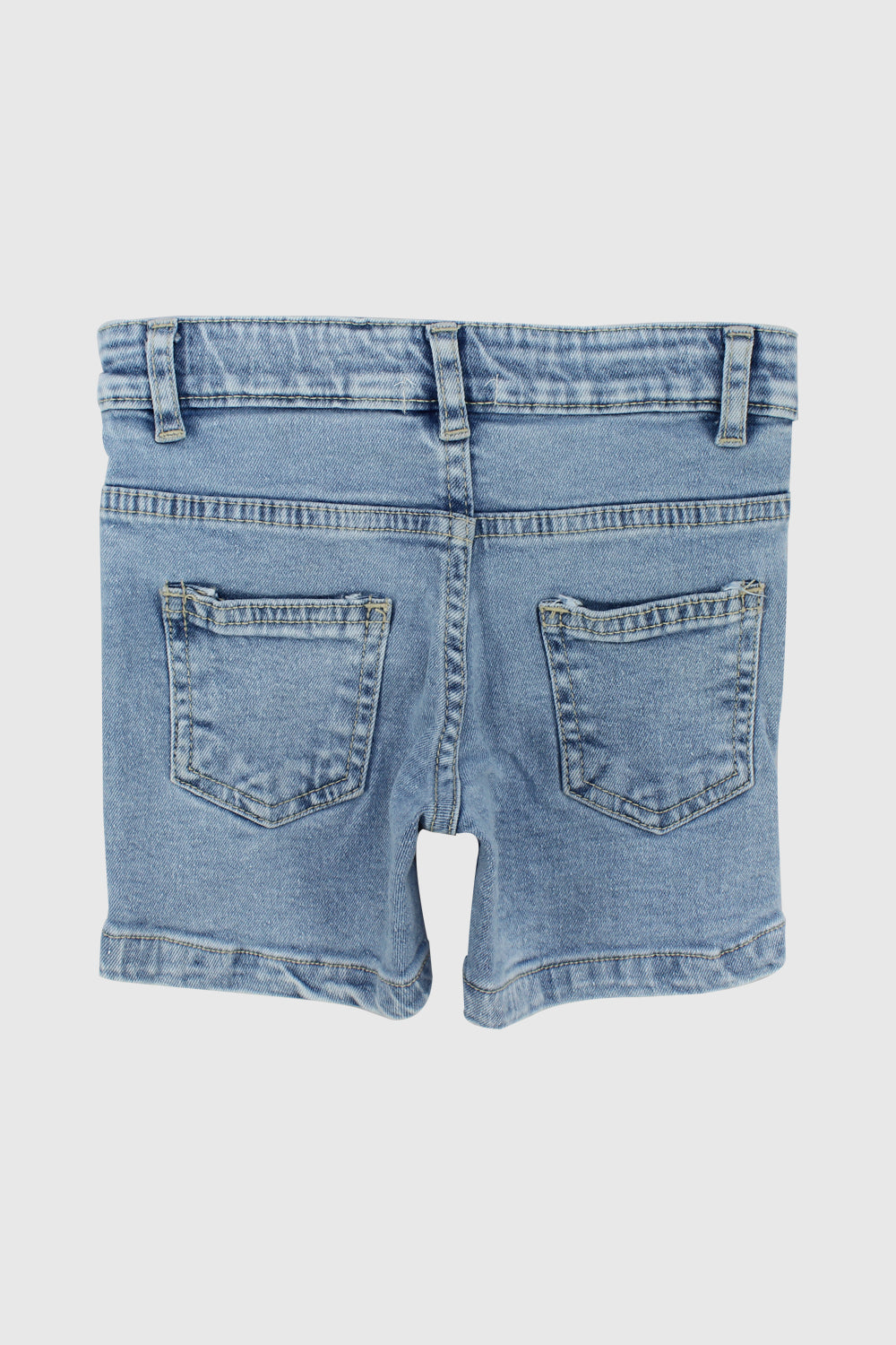 ripped light blue jean shorts