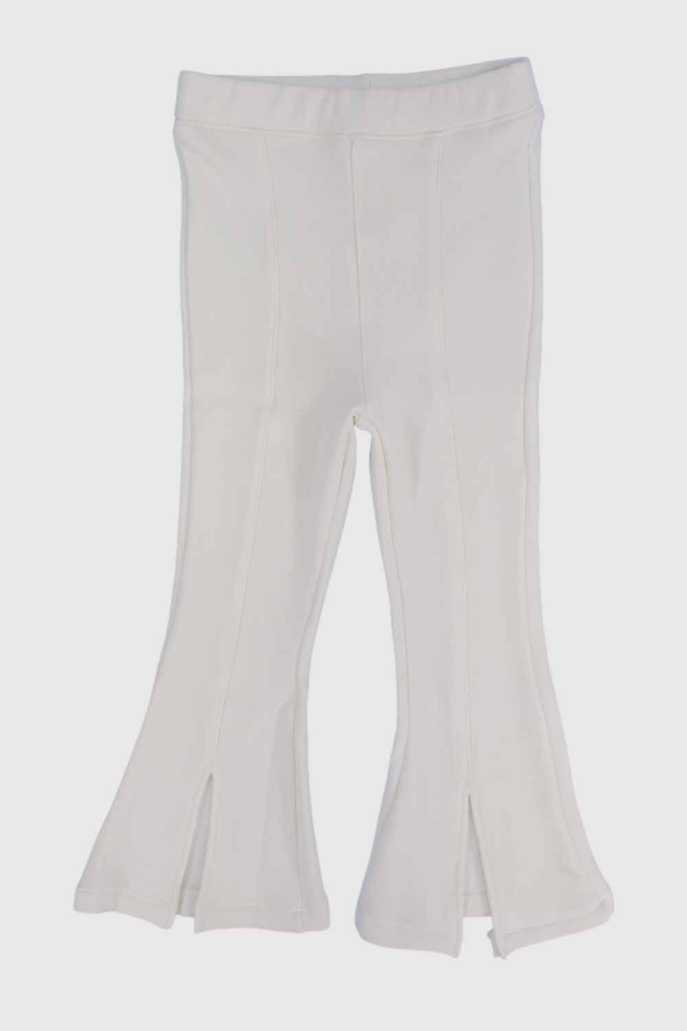 white flared leggings
