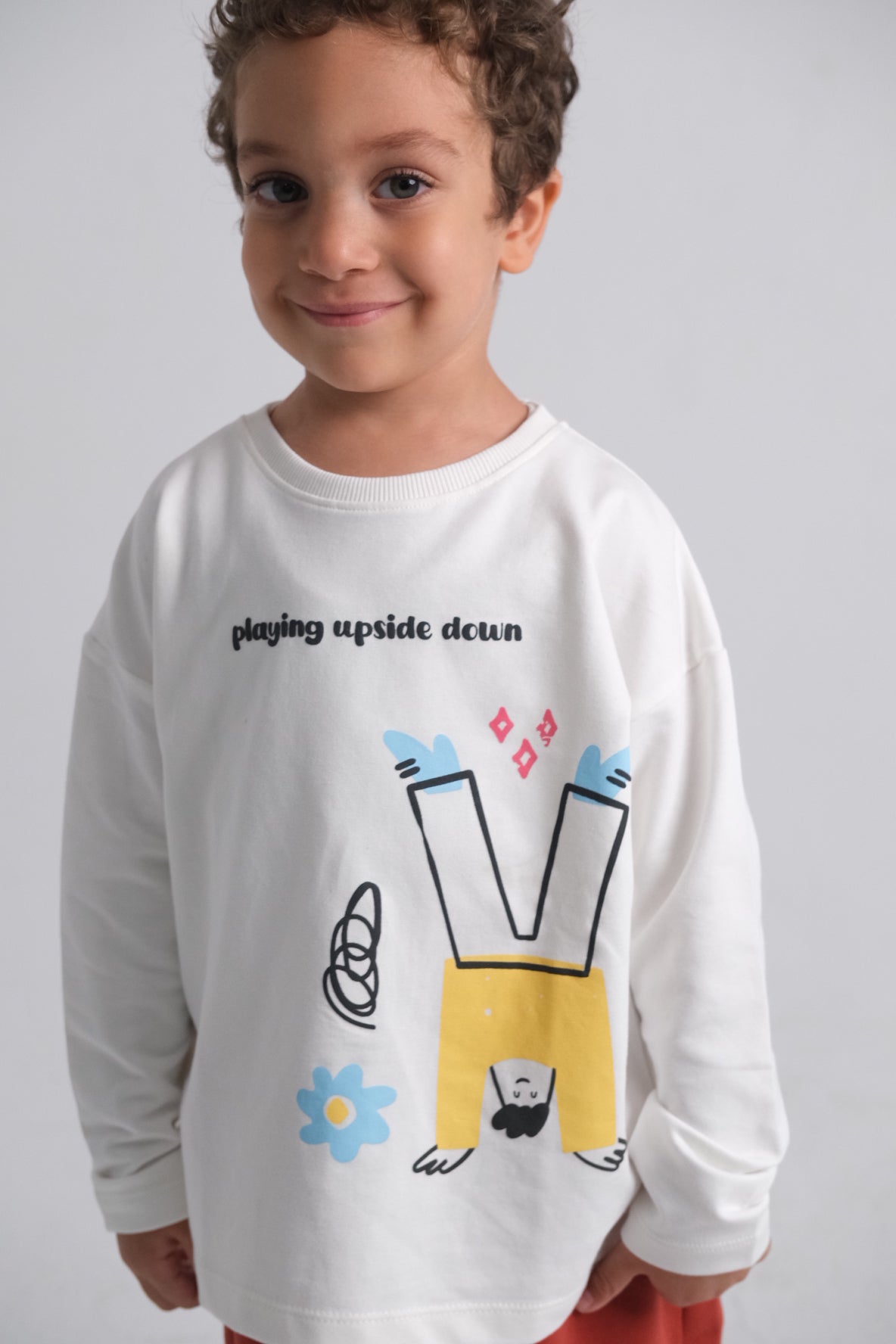 unisex "playing upside down" long-sleeved t-shirt