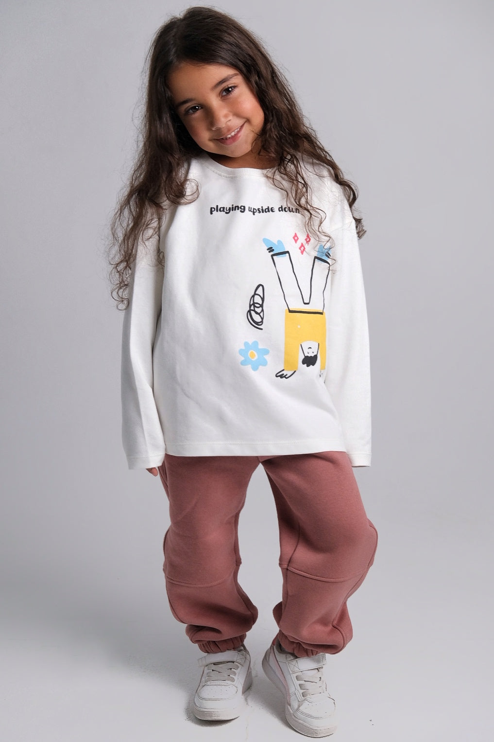 unisex "playing upside down" long-sleeved t-shirt