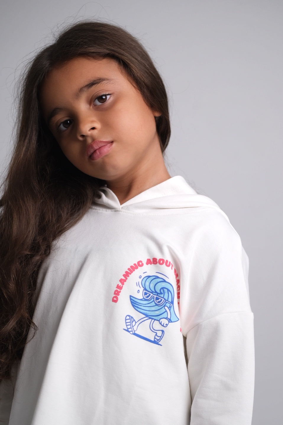 unisex beach waves long-sleeved hooded t-shirt