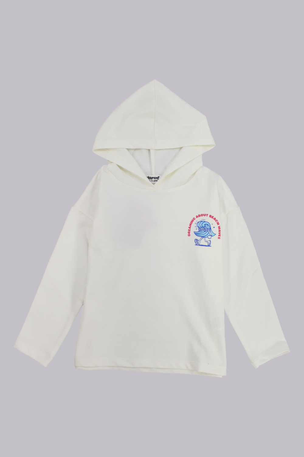 unisex beach waves long-sleeved hooded t-shirt