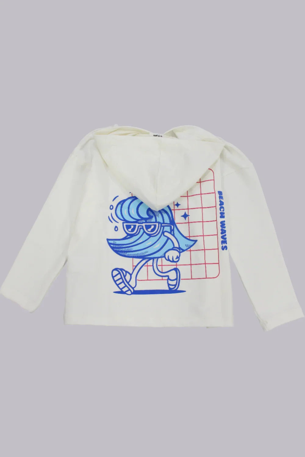 unisex beach waves long-sleeved hooded t-shirt - playmore