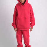 unisex "small people" red long-sleeved hoodie