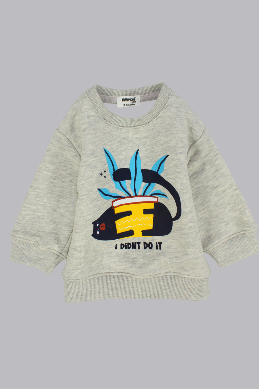 unisex "i didn't do it" printed long sleeved sweatshirt