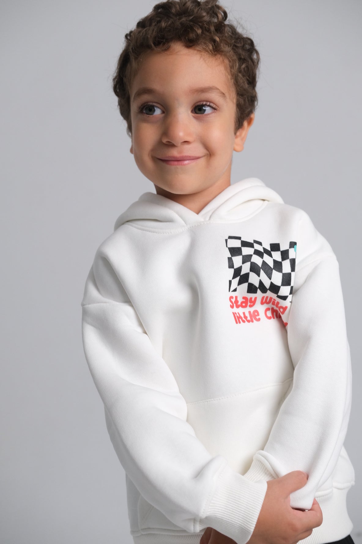 unisex "stay wild little child" long-sleeved hoodie
