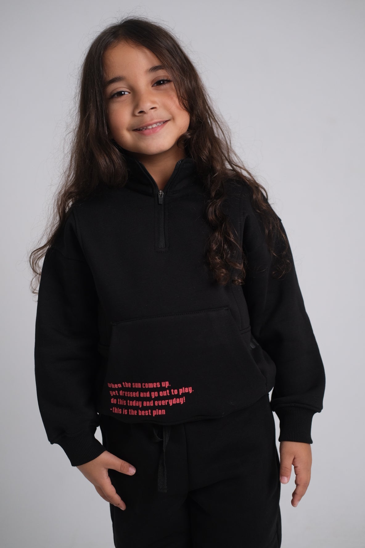 unisex "have fun today" black long-sleeved sweatshirt