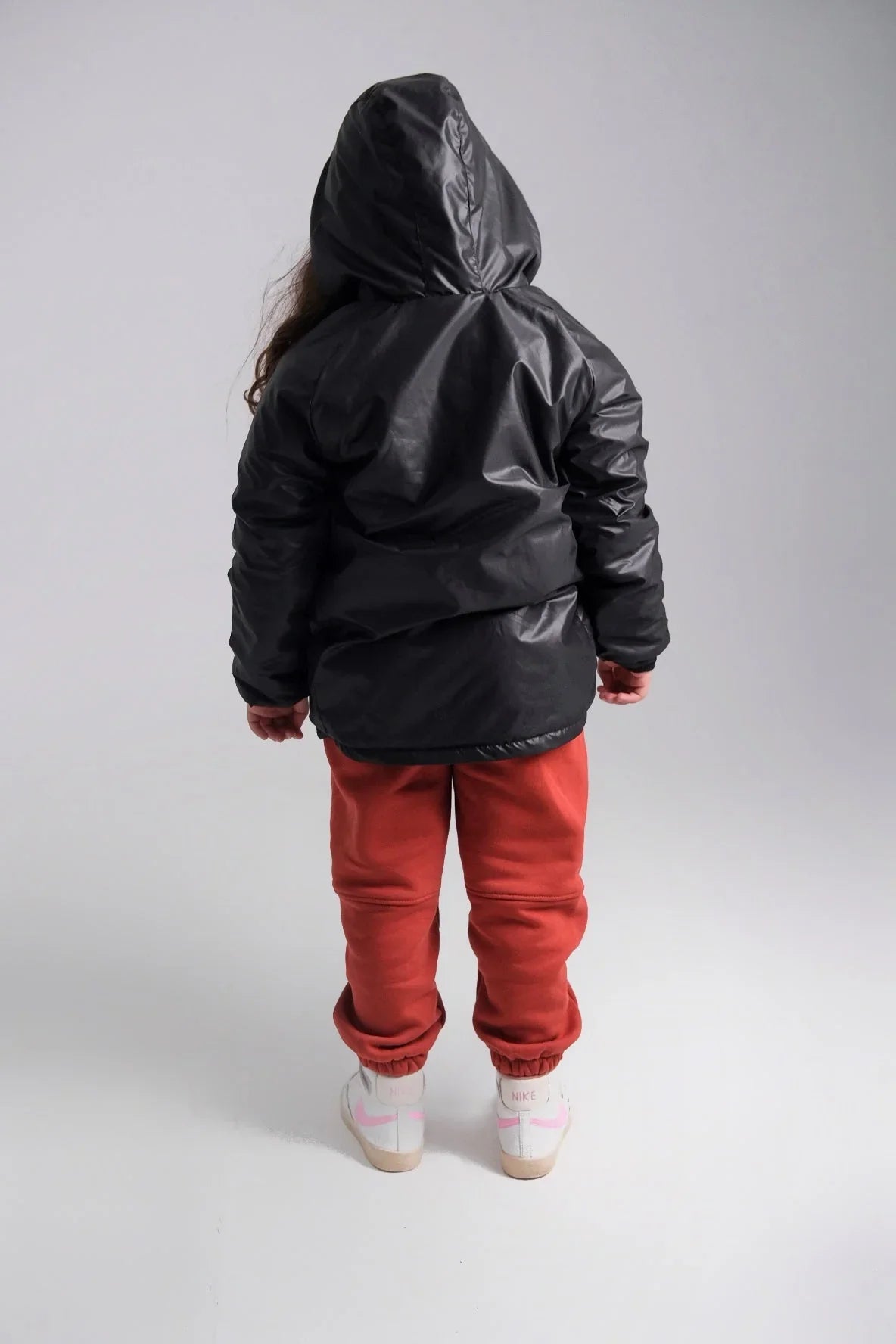 unisex black fur lined raincoat - playmore