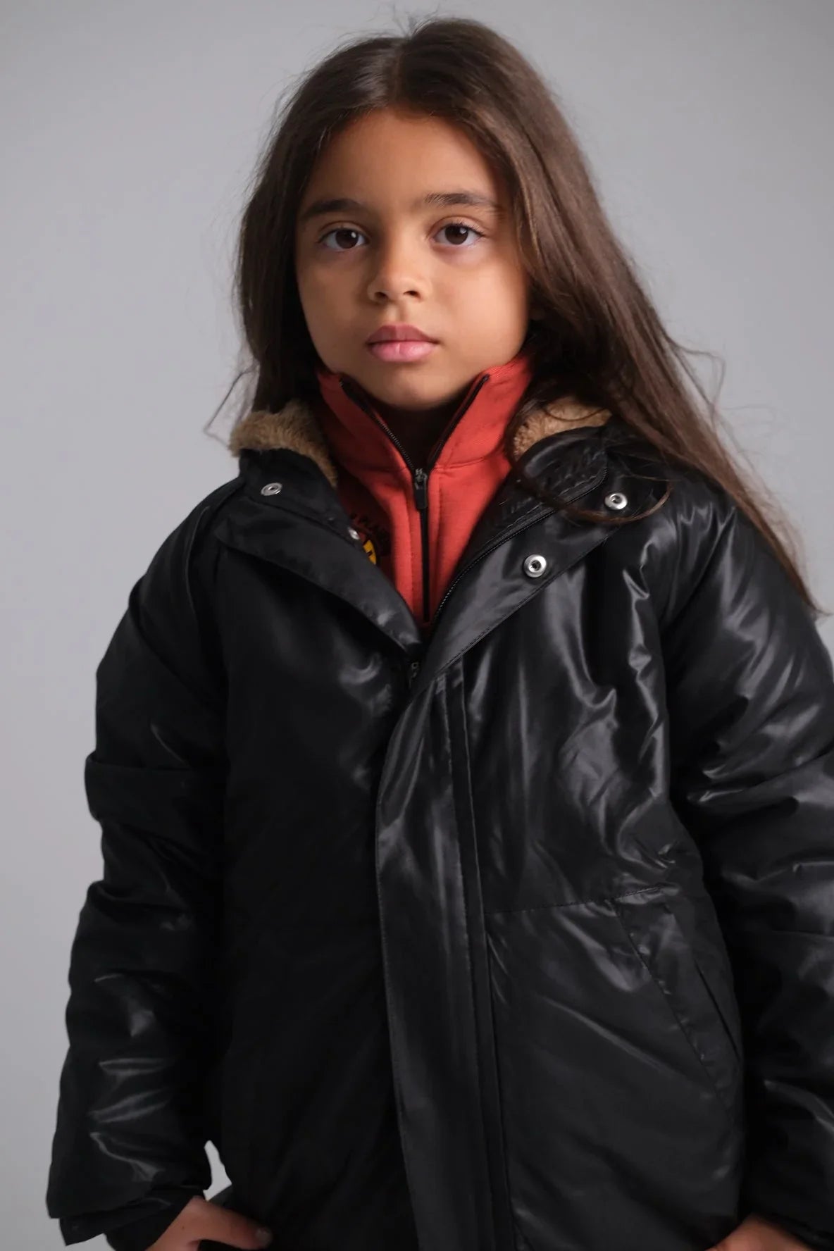unisex black fur lined raincoat - playmore