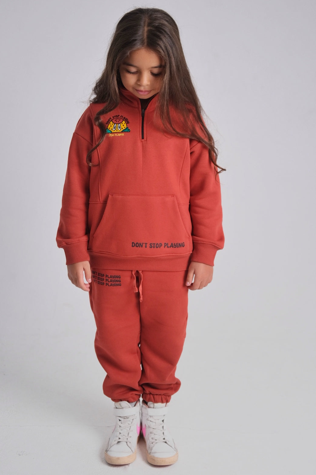 unisex brick "don't stop playing" long-sleeved sweatshirt
