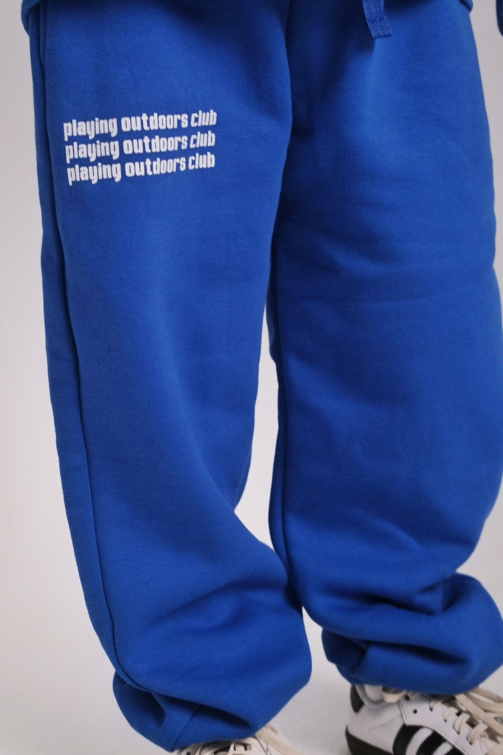 unisex blue "playing outdoors club" sweatpants
