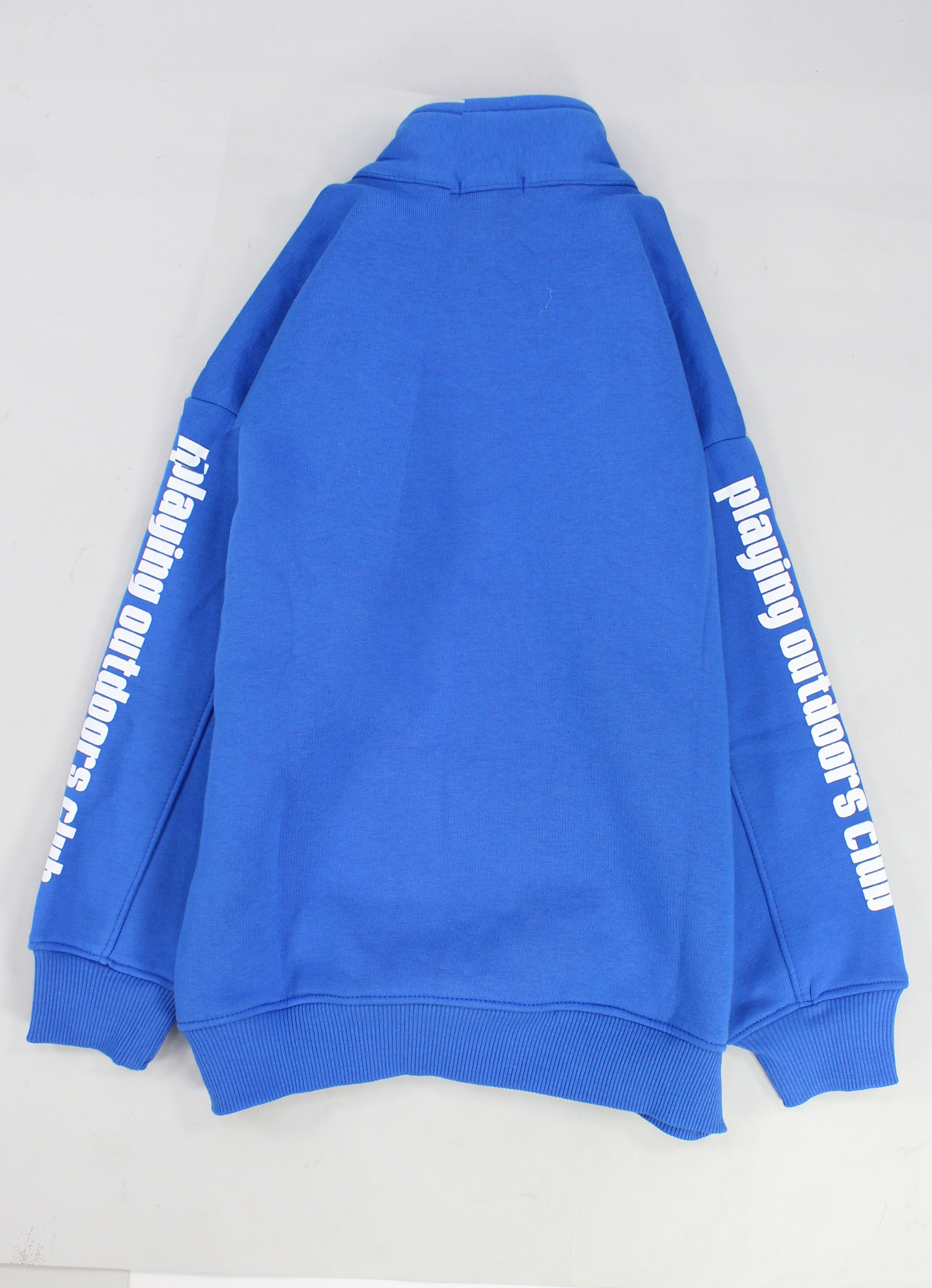 unisex blue "playing outdoors club" long-sleeved sweatshirt