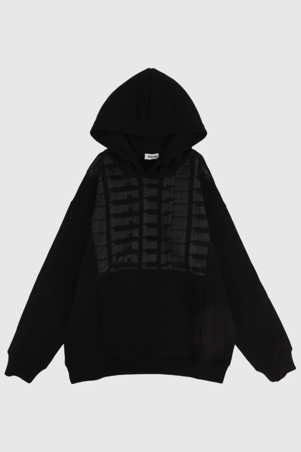 unisex black printed long-sleeved youth hoodie