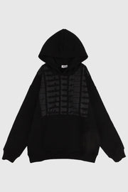 unisex black printed long-sleeved youth hoodie - playmore