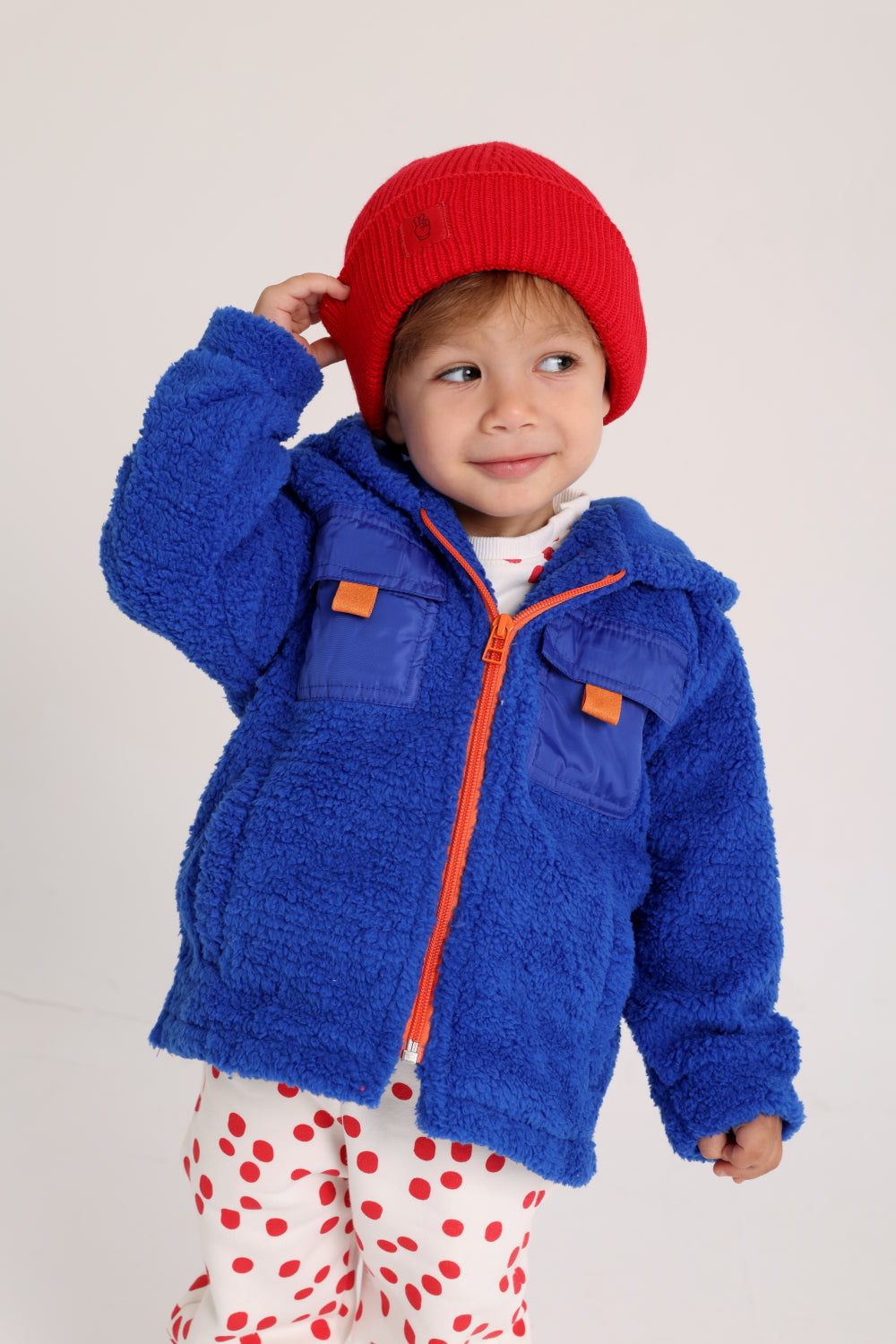 unisex long-sleeved teddy jacket – blue