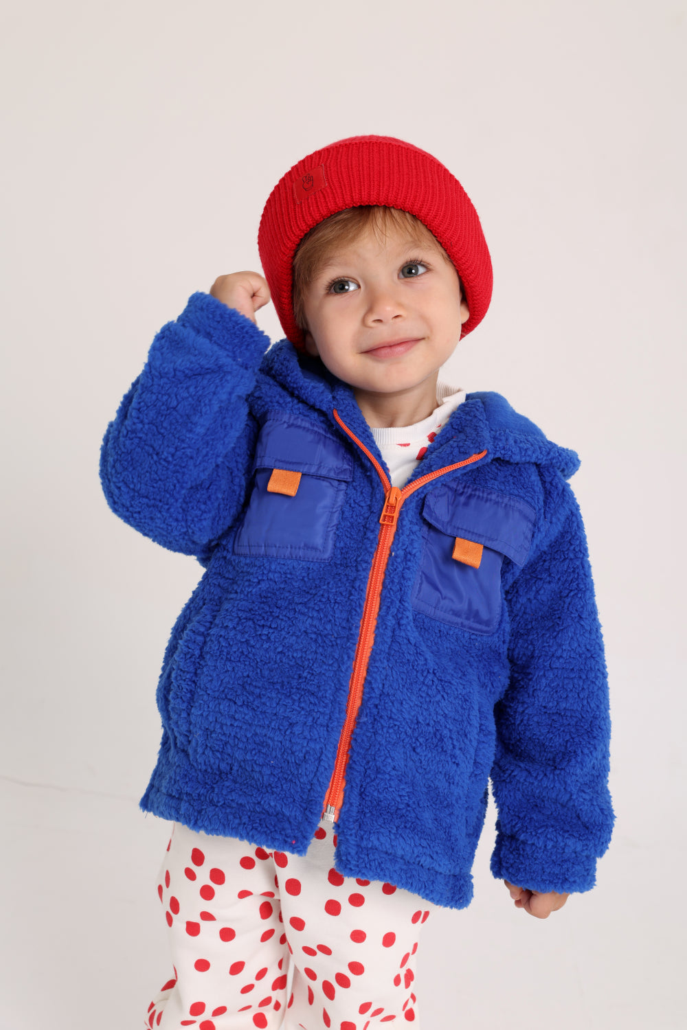 unisex long-sleeved teddy jacket – blue