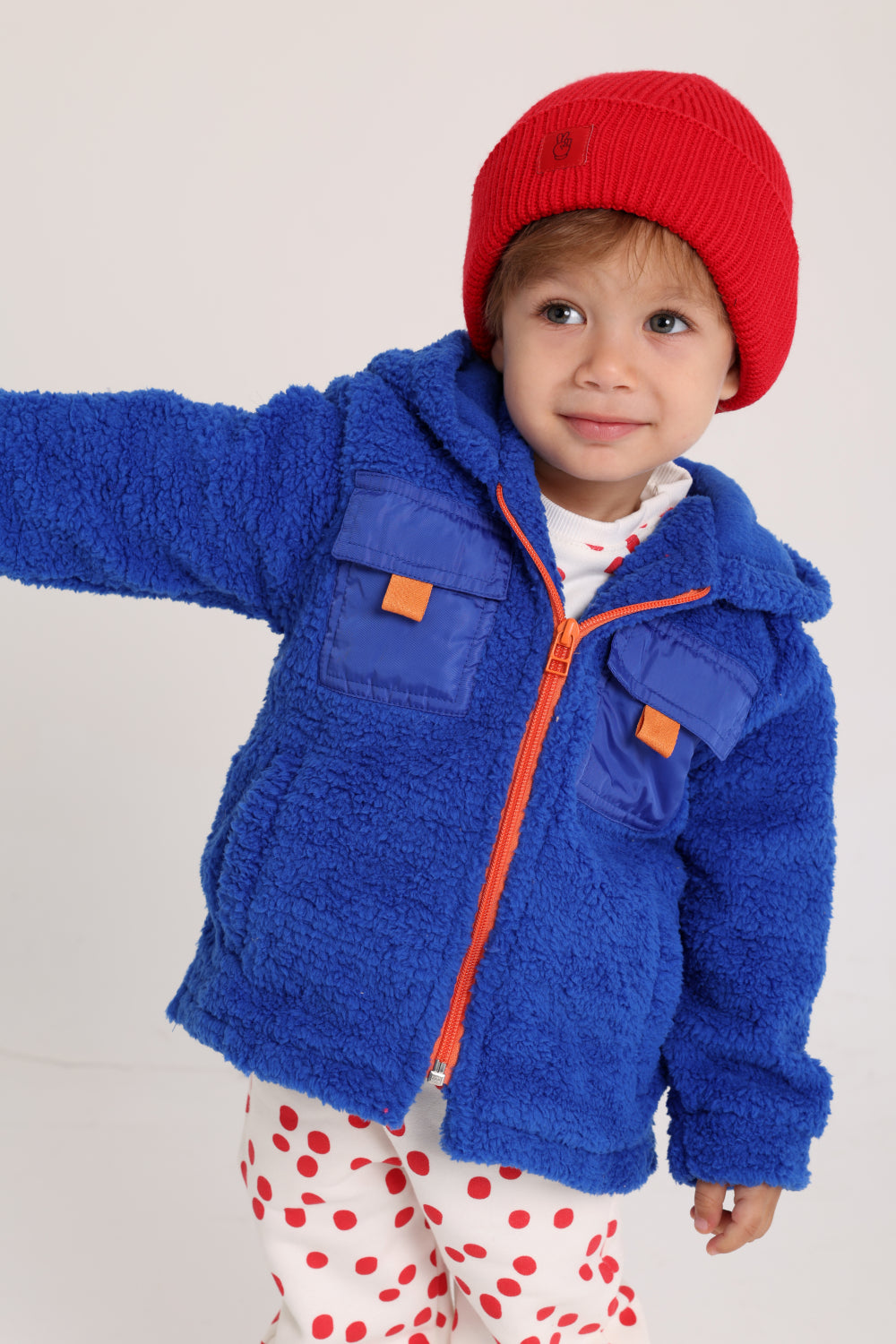 unisex long-sleeved teddy jacket – blue